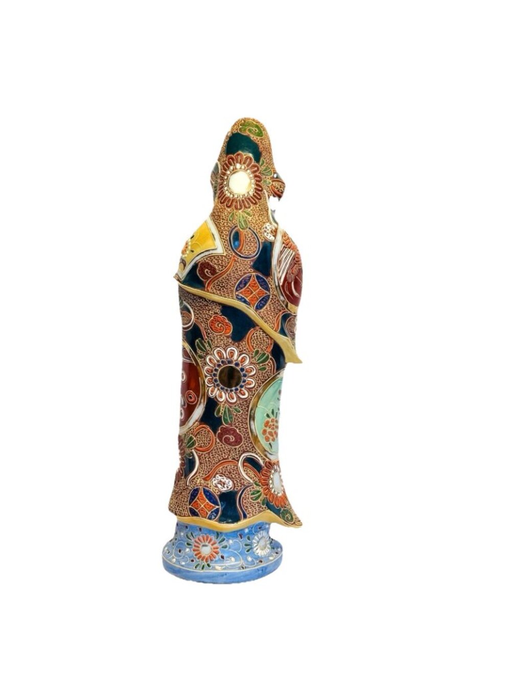 Japanese Kutani Buddhist Bodhisattva Kannon Kuan Yin Mercy Statue Moriage - Picture 9 of 15